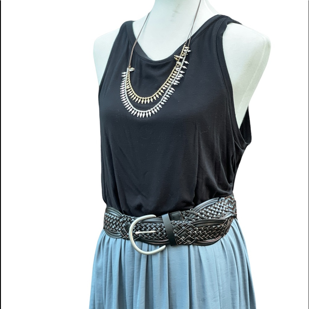 LOFT black & Blue long dress Large